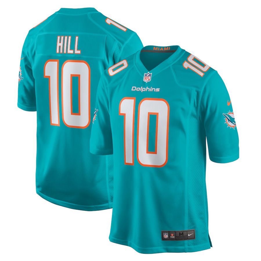 Men Miami Dolphins 10 Tyreek Hill Nike Aqua Game NFL Jersey